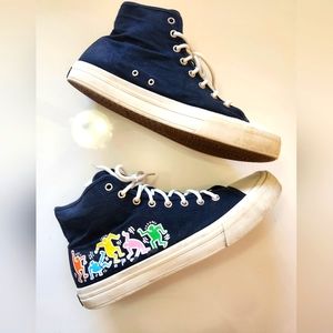 Keith Haring x H&M Hi Top Sneakers Shoes in Navy, Men's (Size 10.5)